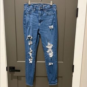 American Eagle Ripped Super High Rise Jeggings